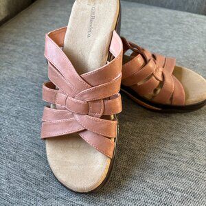 G.H. BASS & CO. Myra Light Brown Leather Slide Sandals Size 7.5 M